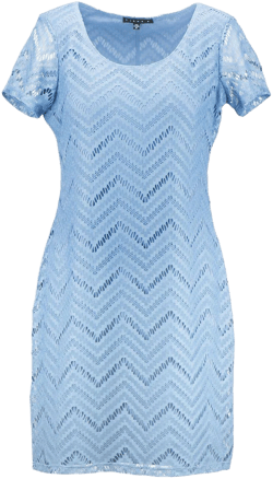 Tiana B. Women's Lace Short Sleeve Denim Dress