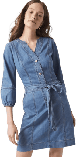 White House Black Market Women's Denim Mini Dress