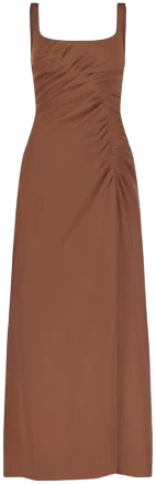 Lela Rose Fluid Crepe Ruched Tank Sheath