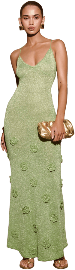Suki Metallic Knit Maxi Dress