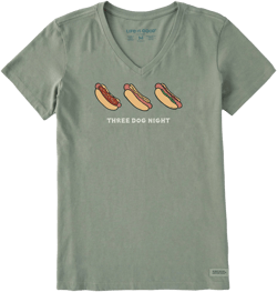 Life Is Good Women's Three Dog Night Short Sleeve Cotton/Polyester