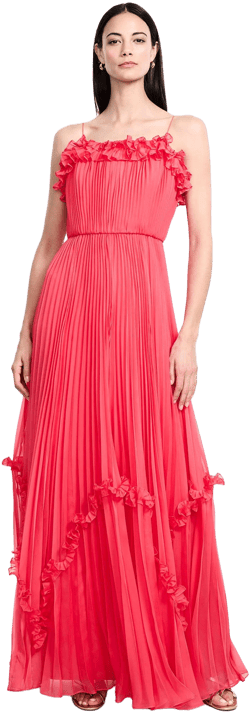 Shirring Ruffle Gown
