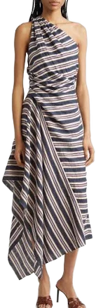 A.L.C. Women's Lyn One-Shoulder Linen Blend Midi Dress