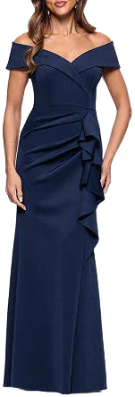 DJ JAZ Off The Shoulder Short Sleeve Evening Gown