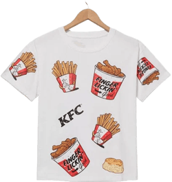 KFC Women's Allover Print Rhinestoned T-Shirt