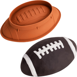 NiHome 11Inch Nonstick Silicone Football Cake Baking Pan for Cakes, Jellies, Sandwiches, 3D Chocolates, Suitable for Oven, Microwave, Freezer, Dishwasher, Great for Sports Events, Birthdays, Parties