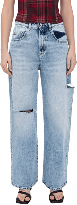 ICON DENIM Poppy Wide Leg Jeans with Rips
