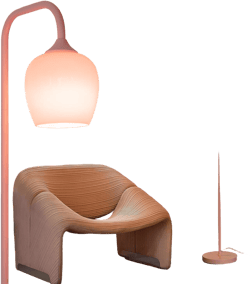 ONEWISH Pink Floor Lamp-Modern Standing Lamp for Living Room Bedroom, Glass Lamp Shade, LED Bulb Included, Cute Simple Design, for Girls Women