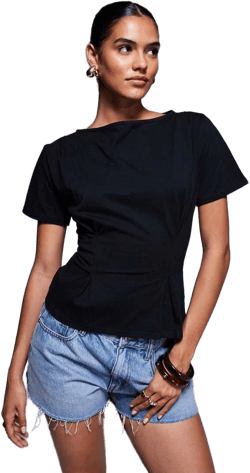 Fashionkilla Cotton Cinch Front T-Shirt