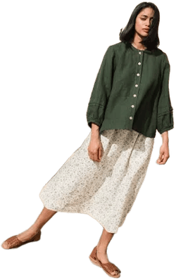 Elmina Linen Button-Up Shirt