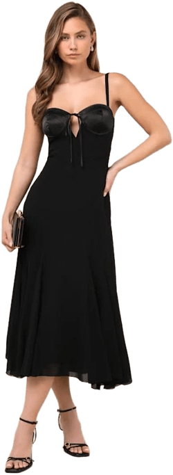 Lulus Pleated Midi Dress