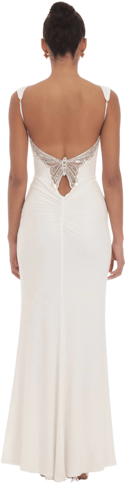 Back Sequin Butterfly Maxi Dress