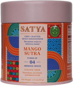 Satya Blends Indian Seasoning - Mango Sutra, Fruity, Sweet, Vegan, Gluten Free, Farm to Spice, Low Sodium, Dye Free, Women Owned, Minority Owned (2.12oz) Mango Sutra 2.12 Ounce (Pack of 1)