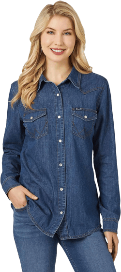Wrangler Women's Long Sleeve Western Snap Shirt