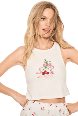 Loveshackfancy Kaleen Rhinestone Tank Top