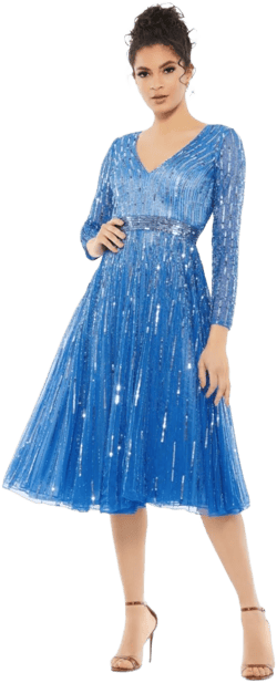 Mac Duggal Women's Tea-Length Dress