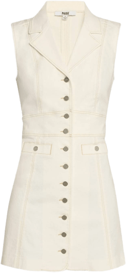 PAIGE Women's Vida Sleeveless Button Front Denim Minidress