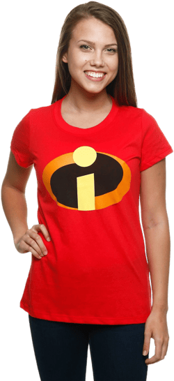 Mighty Fine Disney The Incredibles Costume Logo Women's T-Shirt