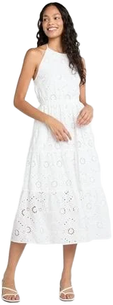 Time and Tru Women's Eyelet Halter Dress