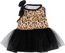 Christian Siriano New York Black Animal Print Fancy Dress for Dogs, S Small Black