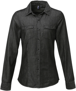 Premier Women's Jeans Stitch Denim Shirt