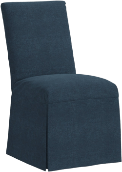 Skyline Furniture James Slipcover Armless Dining Chair Zuma Navy: Modern Polyester &#38; Linen Upholstery, Rubberwood Frame