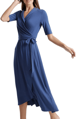 Quince Women's Tencel Jersey Midi Wrap Dress