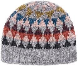 Women's Artisan Hand-Knit Jaya Harlequin Wool Beanie Hat