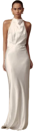 Esther Iridescent Satin Cowl Maxi Dress