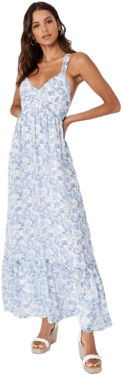 Lulus Exclusive Floral Print Tie-Back Maxi Dress
