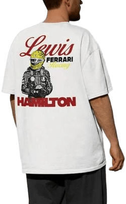 Luckytshirt Women's Oversized Lewis Hamilton Ferrari F1 T-Shirt