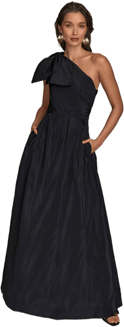 Donna Karan Women's Bow-trim One-Shoulder Ball Gown
