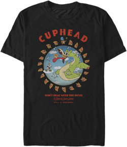 Cuphead Men's Grim Matchstick the Dragon Boss Graphic T-Shirt