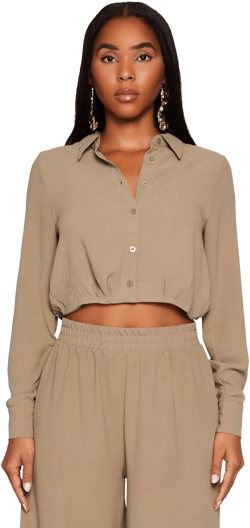 Women's Haute Monde Pleated Cropped Shirt