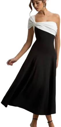 One-Shoulder Midi Dress
