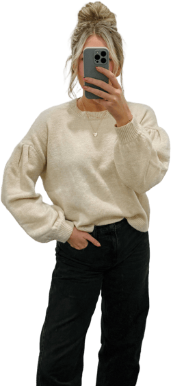 Pleated Sleeve Sweater