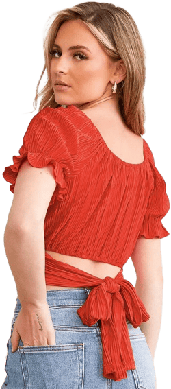 Willow & Root Pleated Wrap Top