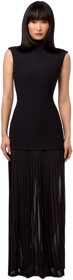 Naked Wardrobe Women's Sleeveless Pleated Maxi Dress