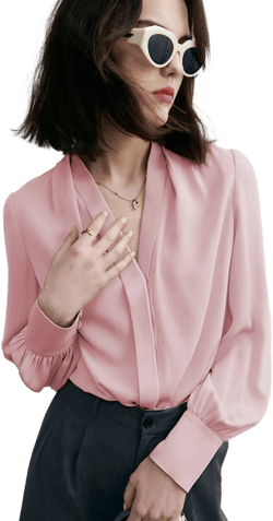 Daisysilk Women's Silk V-Neck Blouse