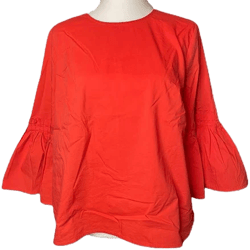 Marled Women's Pleated Bell Sleeve Stretch Blouse
