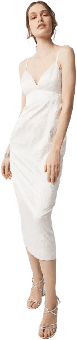 White House Black Market Floral Jacquard Midi Dress