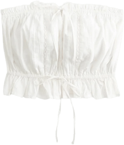 Hollister Women's Easy Crop Strapless Lace Inset Tube Top