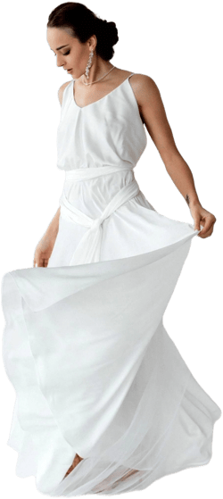 Cecilia in Atonement Backless Maxi Dress