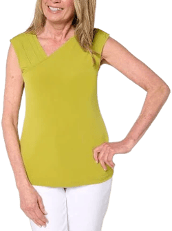 Susan Graver Extended Sleeve Pleat Detail Top