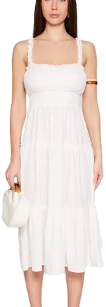August Sky Women's Smocked Empire Waist Midi Dress