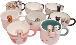 Custom Pet Mug with 3D Dog/Cat Figure Handmade Ceramic Mug Peekaboo Pet Mug Memorial Gift for Pet Lovers Personalized Pet Mug Coffee Cup