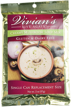 Gluten Free Cream of Mushroom Soup Mix by Vivian's Live Again- Dairy Free Single Packet
