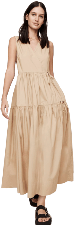 Banana Republic Women's Cotton Poplin Wrap Maxi Dress