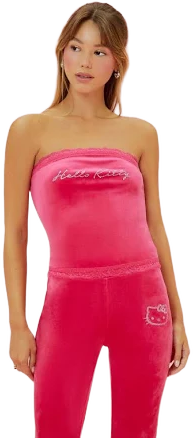 Forever 21 Hello Kitty Velour Tube Top