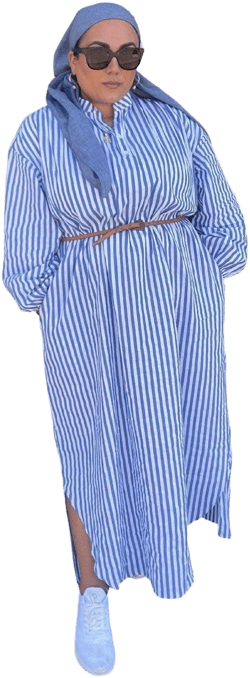 Women's Oversized Striped Cotton Dress
